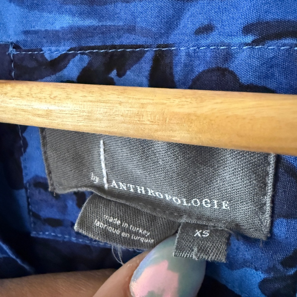 Anthropologie Somerset Blue and Black Maxi Dress - Picture 7 of 9